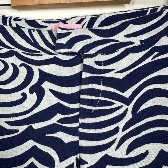 Lilly Pulitzer Elaine Cropped Pants Jacquard Bright Navy Size 4 - Picture 2 of 8